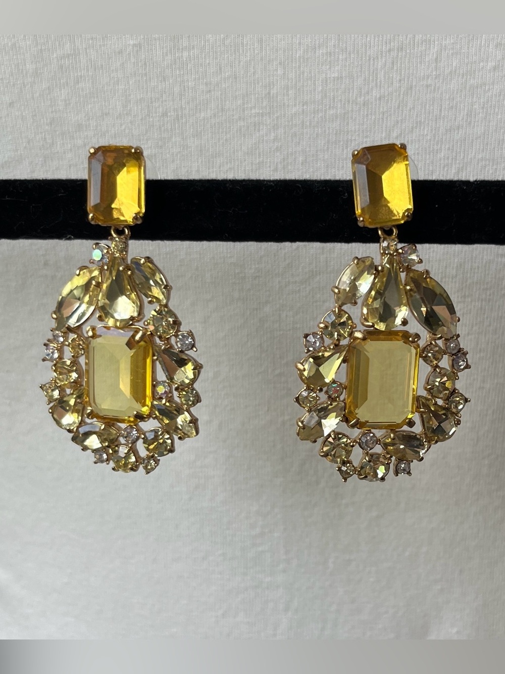 J. Crew Golden Yellow Crystal Drop Earrings